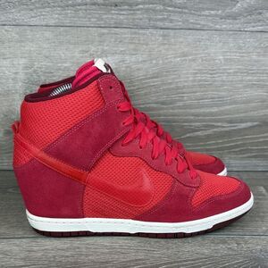 Nike Dunk Sky Hi Hidden Wedge Women's Sz 10 Essential Geranium Red Sneakers
